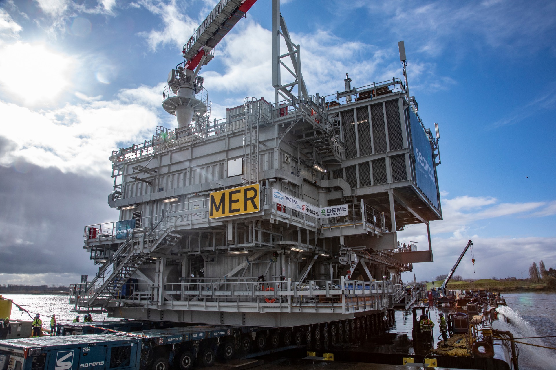 First of SeaMade’s two offshore substations sets sail to the Belgian North Sea