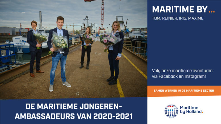 Iris, Maxime, Reinier en Tom nieuwe maritieme jongerenambassadeurs 2020/2021