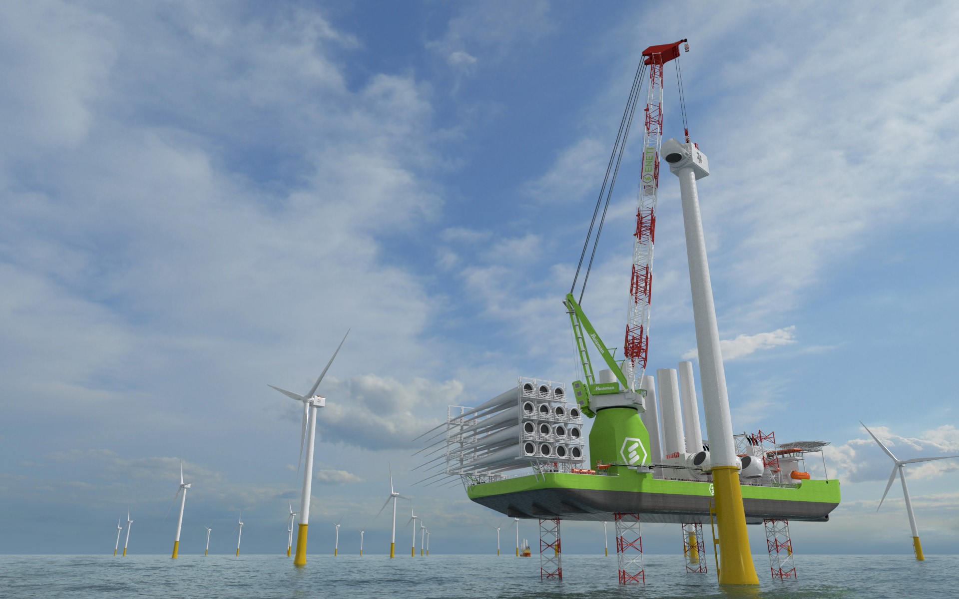 Huisman signs second 2600mt Leg Encircling Crane contract with DSME for Eneti Wind Turbine Installation Vessel