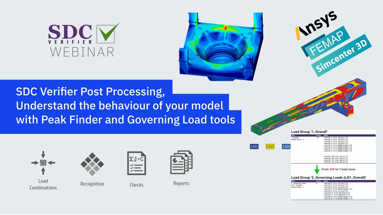 The webinar SDC Verifier Post Processing, Understand the behavior of your model with Peak Finder and Governing Load tools