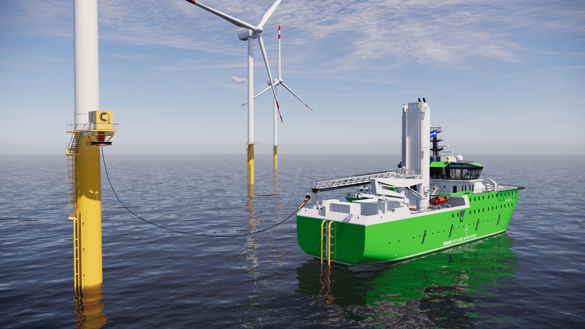 Damen introduces fully electric SOV with offshore charging